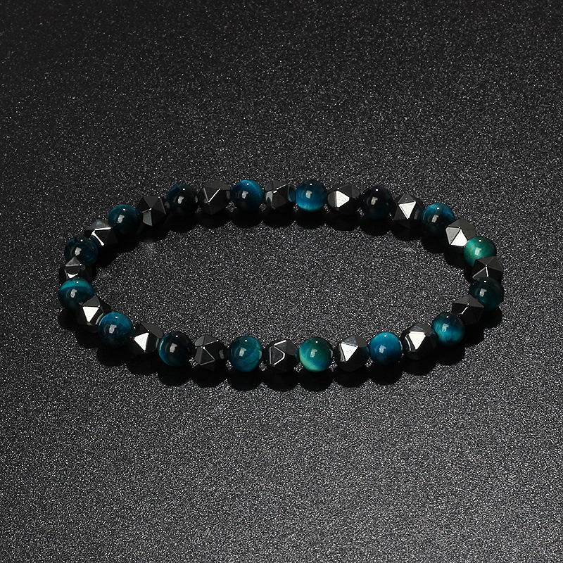 Yoga Health & Fitness Centre - Natural Tiger Eye Facted Hematite Bracelet
