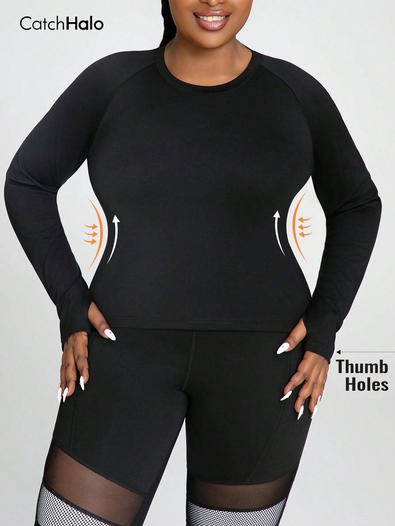 Yoga Fitness Plus - Women Plus Size Long Sleeve Yoga