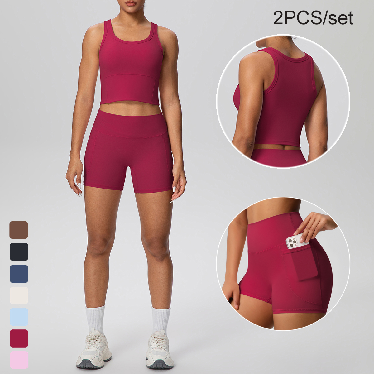 Yoga Fitness Matte - 2PCS Women Summer Fitness Sports Yoga
