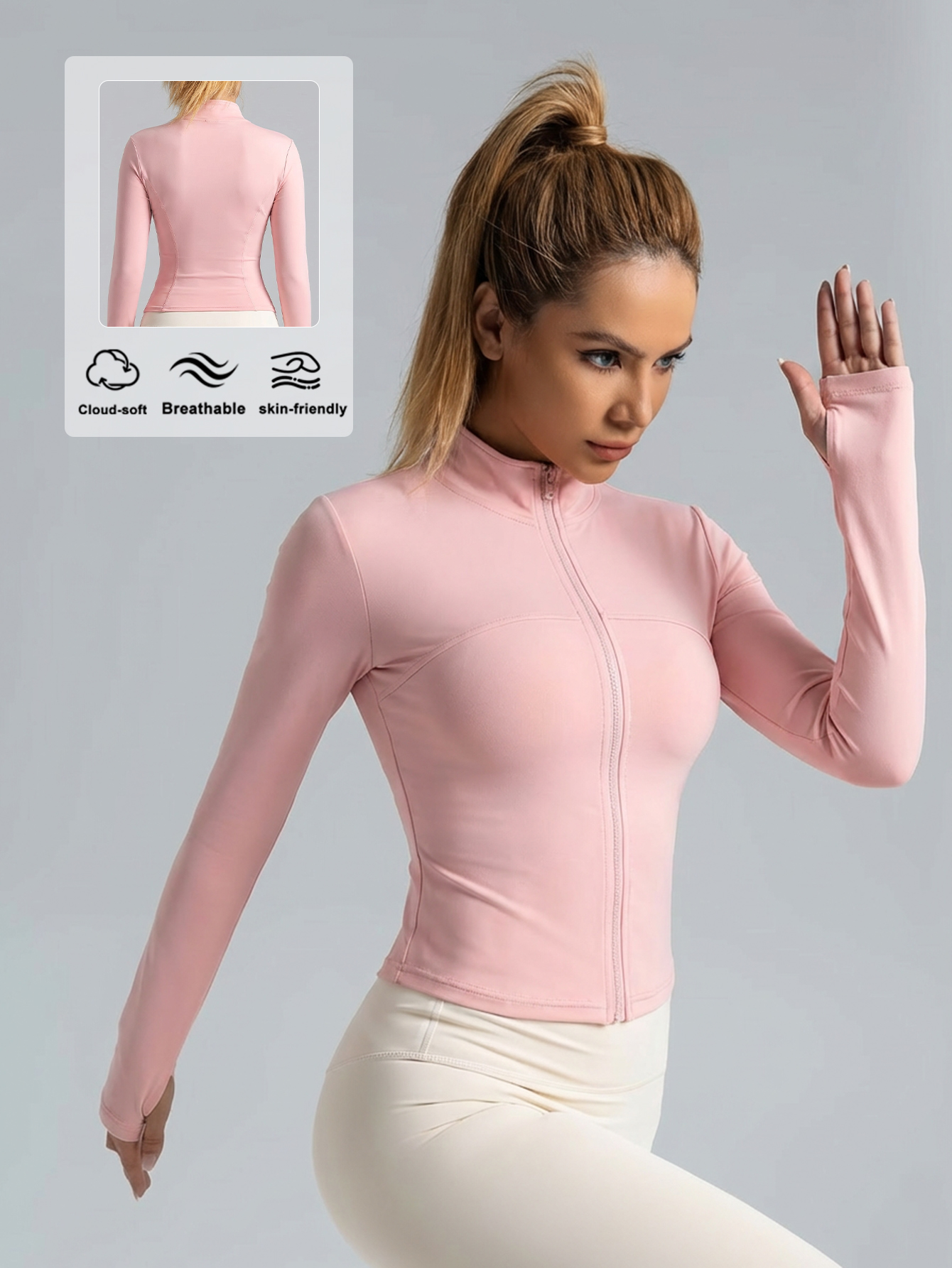New Women Light pink Yoga Coat – Yoga & Fitness Center recenzja i cena