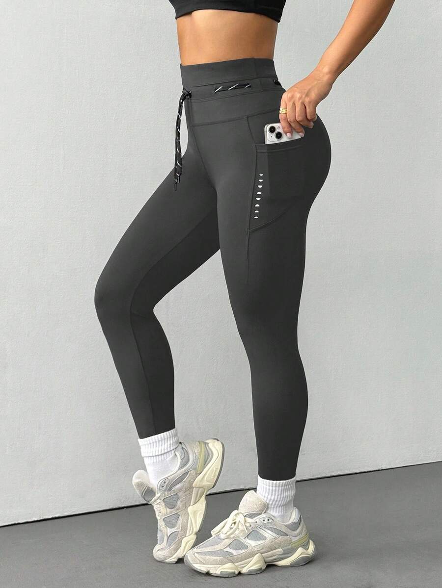 Women Solid Color Drawstring W – Yoga Fitness Leggings recenzja i cena