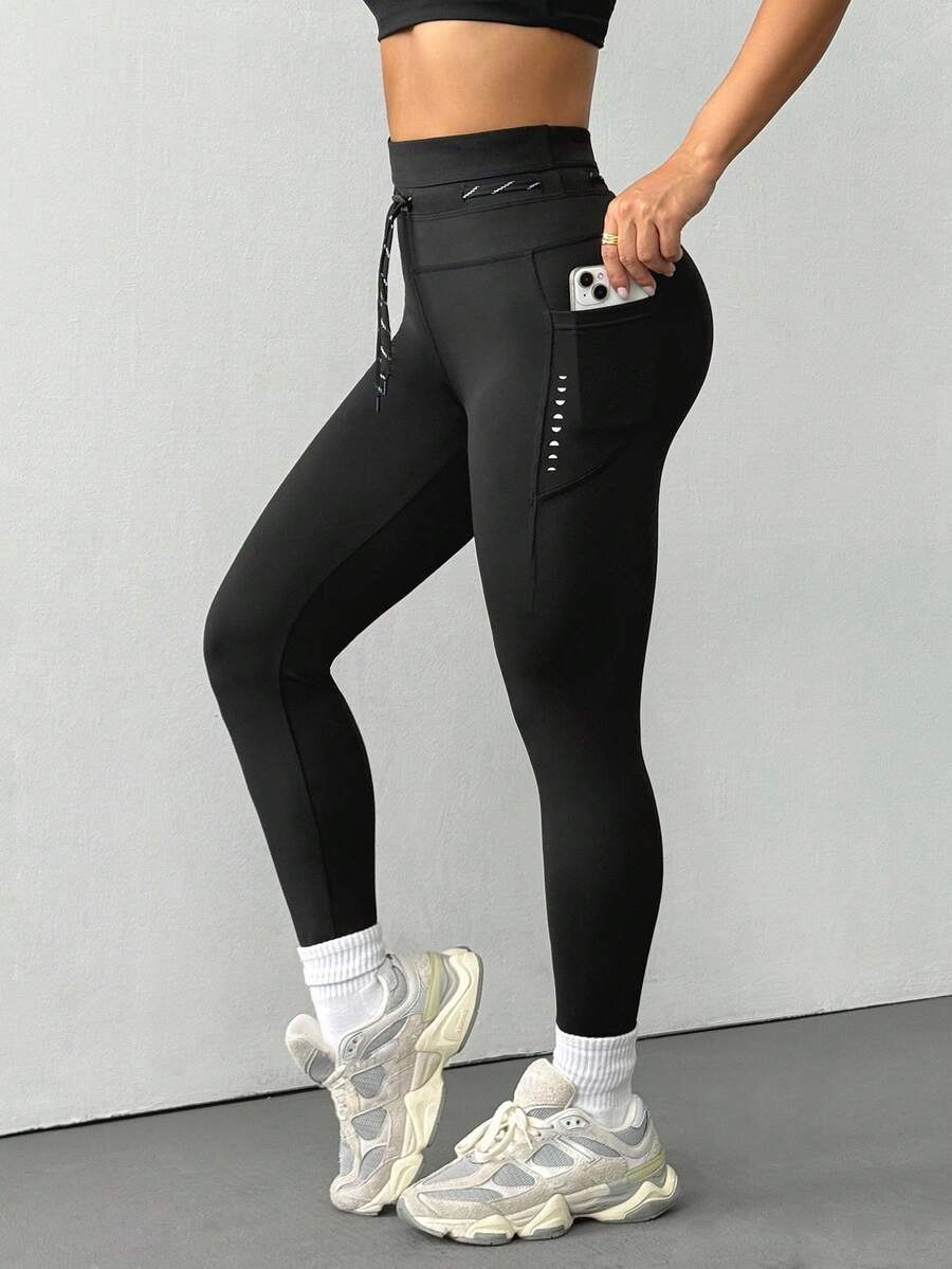 Women Solid Color Drawstring W – Yoga Fitness Leggings recenzja i cena