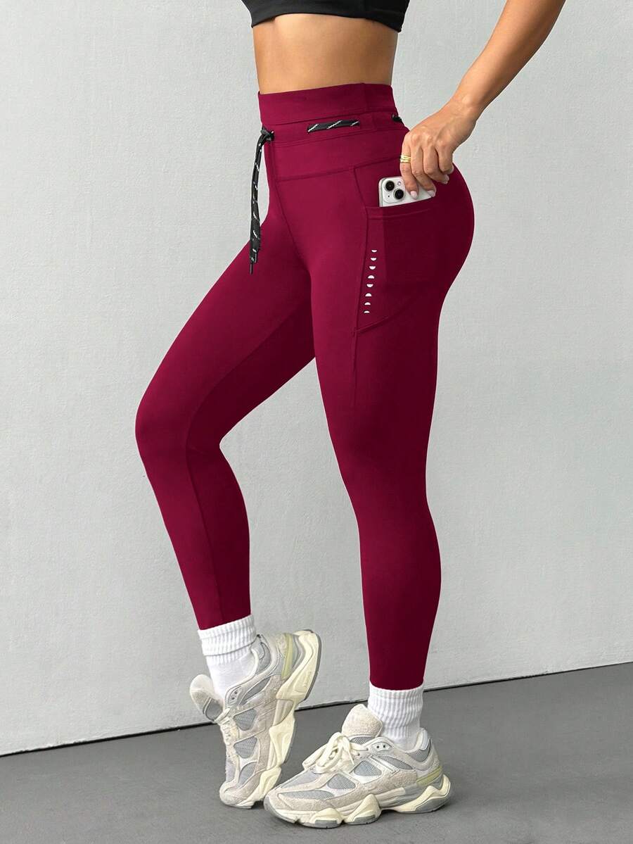 Women Solid Color Drawstring W – Yoga Fitness Leggings recenzja i cena