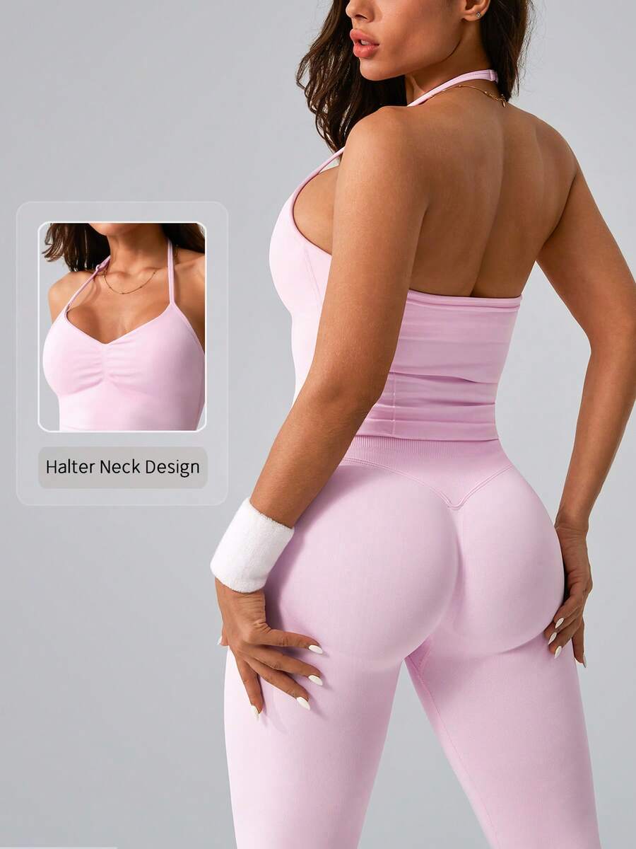 Womens Halter Neck Yoga Set Ri – Yoga Fitness Leggings recenzja i cena