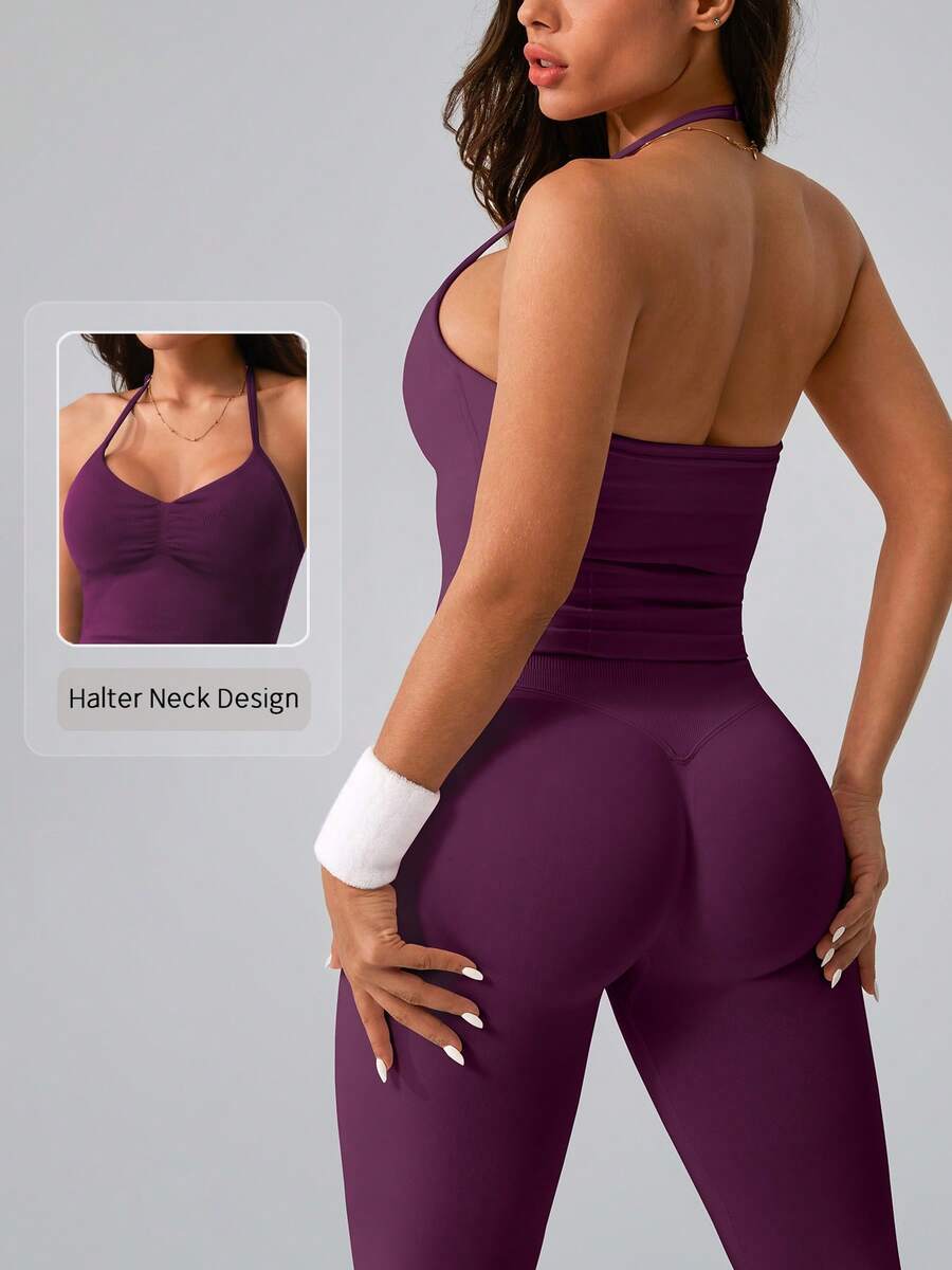 Womens Halter Neck Yoga Set Ri – Yoga Fitness Leggings recenzja i cena